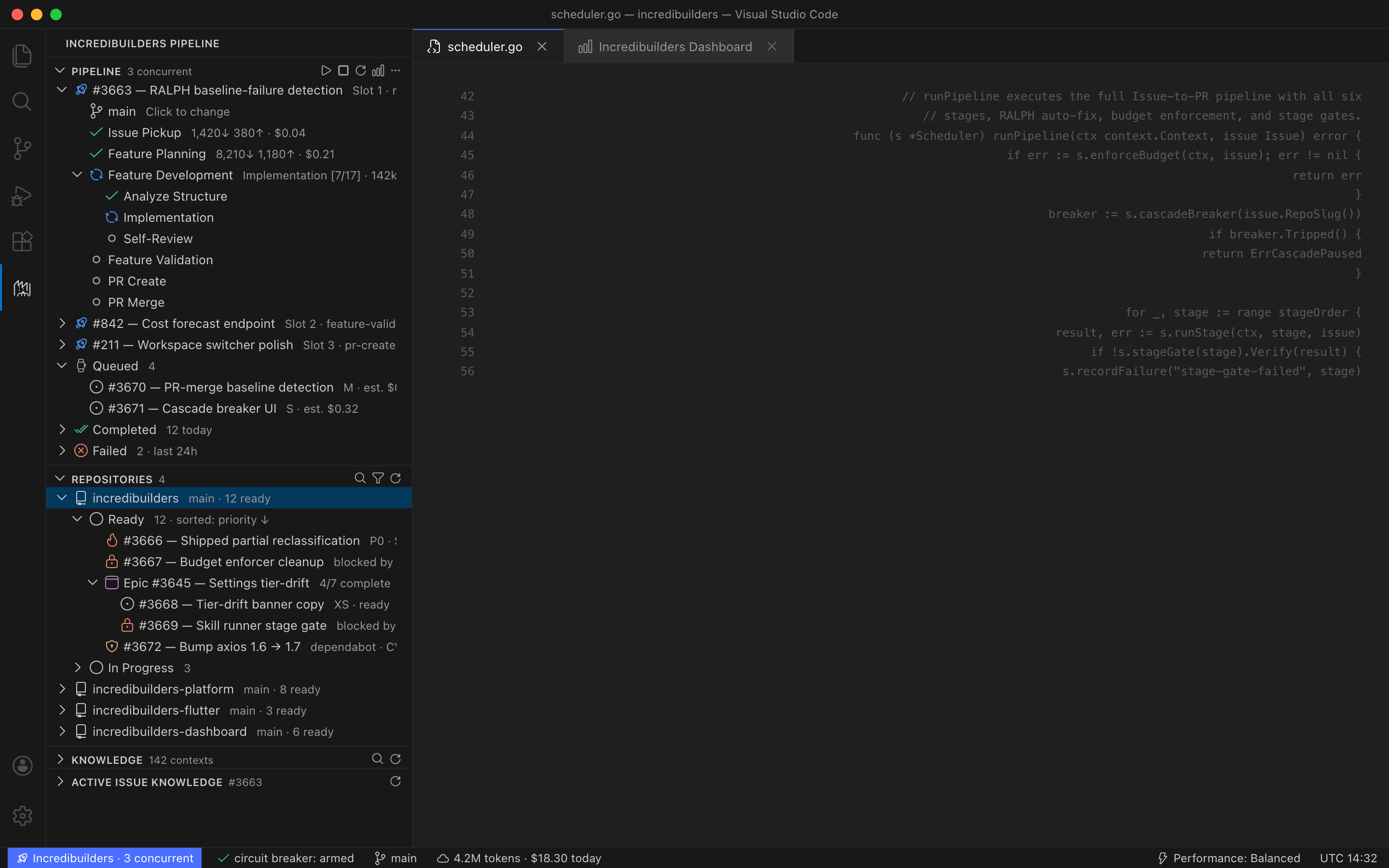 Live in your sidebar — Sidebar · Pipeline + Repositories
